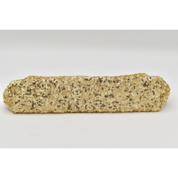 Victoria's Secret Black Gold Shiny Sequin Cosmetic Makeup Bag Pouch Small - Picture 10 of 12